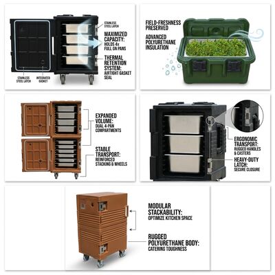 82L yalıtımlı Gıda Tenceresi Taşıyıcı Sıcak Soğuk Gıda Taşımacılığı için Catering Rotomolded Termal Box