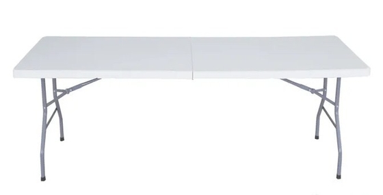Beyaz Darbe Kalıplı Taşınabilir Plastik Katlanır Masa Sandalye Açık Kararlı 8ft 240cm