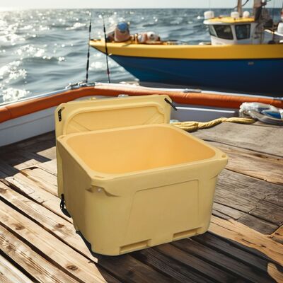 Endüstriyel balık depolaması için 1000L kapasiteli LLDPE malzemesi ve PU köpük yalıtımlı rotomolded soğutucu kutu