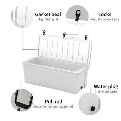 Balıkçılık, Açık Hava ve Soğuk Hava Depolama için Özelleştirilmiş 240QT Rotasyon Kalıplı Soğutucu Kutu