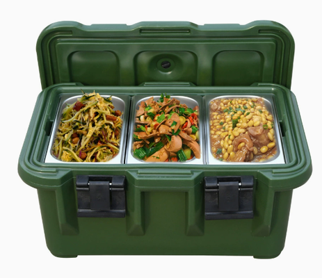 Sıcak soğuk gıda taşımacılığı depolaması için 30L yalıtımlı Cater Box taşınabilir yığılabilir yemek konteyneri