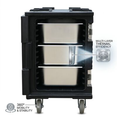 Gıda Tenceresi Isıtıcı ve Soğutucu 55L Çift Modlu Termoelektrik İzole Taşıyıcı Aktif Sıcaklık Kontrolü DC