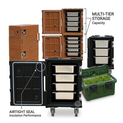 İzole edilmiş Cater Box 28L Kompakt Rotomolded Catering Box Gıda Konteyneri Termal Teslim Kutusu
