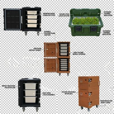 Catering Food Pan Carrier 65L Profesyonel etkinlik ziyafet servisi için üst yüklü yalıtımlı termal kutu