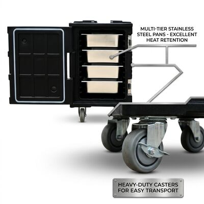 82L yalıtımlı Gıda Tenceresi Taşıyıcı Sıcak Soğuk Gıda Taşımacılığı için Catering Rotomolded Termal Box