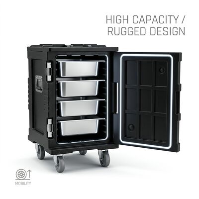 82L yalıtımlı Gıda Tenceresi Taşıyıcı Sıcak Soğuk Gıda Taşımacılığı için Catering Rotomolded Termal Box