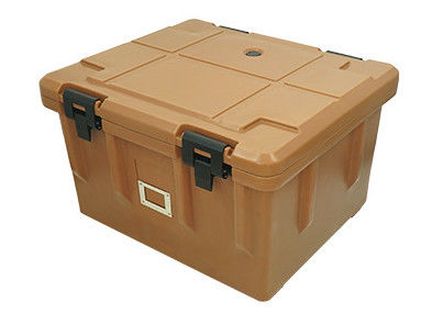 Ayrılabilir kapağı 65L Tekerlekli yalıtımlı Gıda Taşıma Konteyneri Dört Caster Rotomolded Catering Box