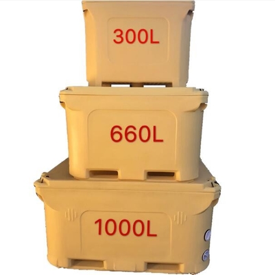 PU İzolasyonlu 300 Litre Rotomolding Soğutucu Kutusu Canlı Balık Saklama Kabı