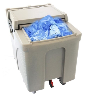 Gıda Sınıfı LLDPE 125L Tekerlekli Ticari Buz Sepeti