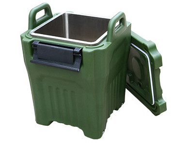 Askeri 40L İzoleli Çorba Taşıyıcı SS İçinde İstiflenebilir Kare