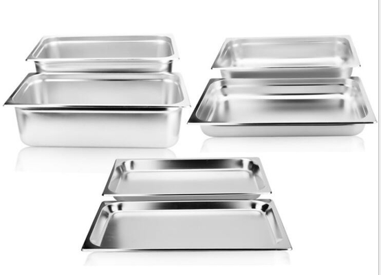 650x530mm Paslanmaz Çelik Yemek Servis Tavaları Otel Restoran Malzemeleri
