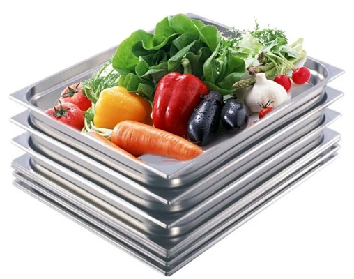 650x530mm Paslanmaz Çelik Yemek Servis Tavaları Otel Restoran Malzemeleri