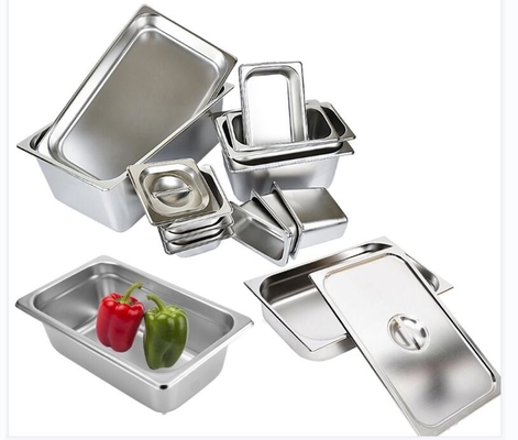 1/3 Paslanmaz Çelik Gastronorm Tava Dondurma Büfe Kabı