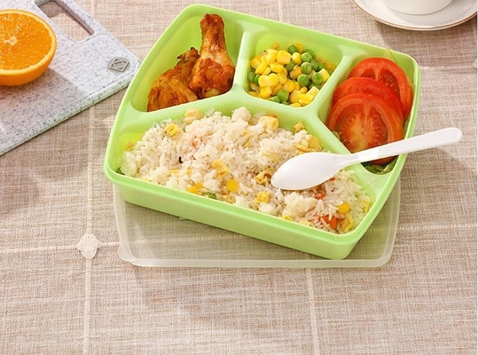 1280ml Yeniden Kullanılabilir Bento Öğle Yemeği Kutusu 4 Bölmeli