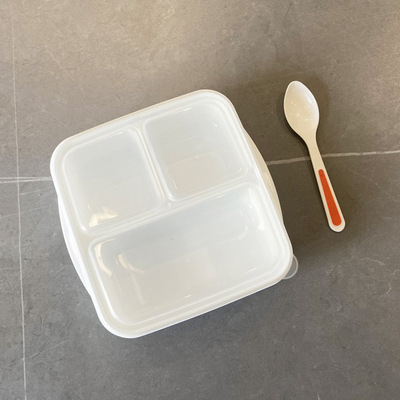 Yeniden Kullanılabilir PP 3 Bölmeli Bento Öğle Yemeği Kutusu 1000ml