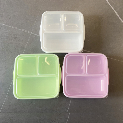 Yeniden Kullanılabilir PP 3 Bölmeli Bento Öğle Yemeği Kutusu 1000ml