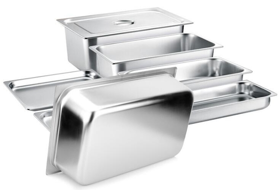 650x530mm Paslanmaz Çelik Yemek Servis Tavaları Otel Restoran Malzemeleri